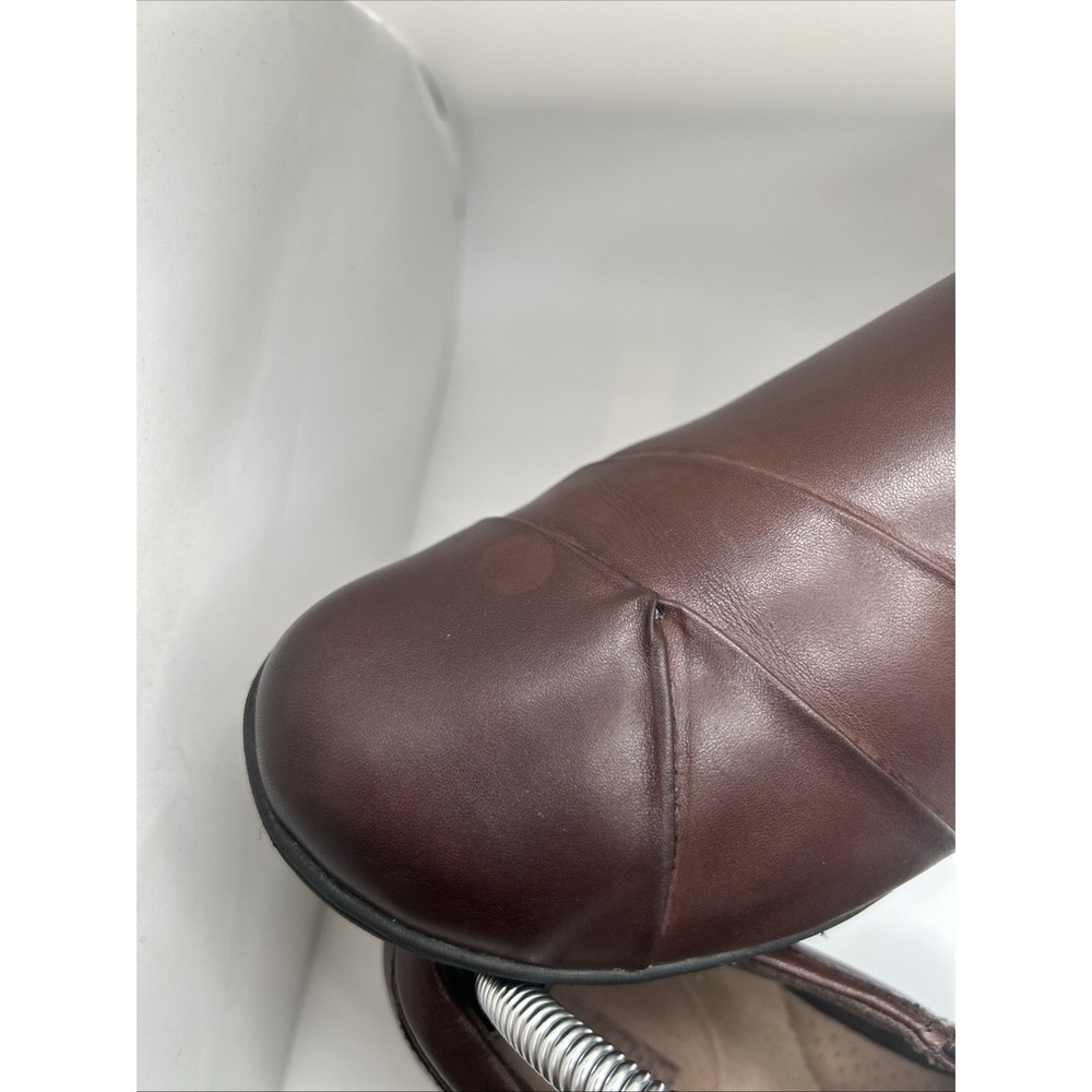 Clarks Channing Ann Brown Slip On Loafer Womens Size 8 M Button On Side - Picture 3 of 16
